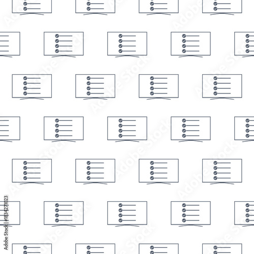 Online survey seamless pattern isolated on white background