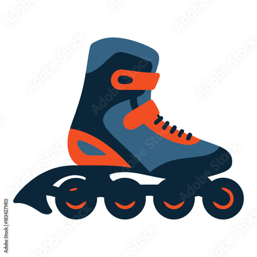 Cartoon roller skates on a white background in a fun and playful style