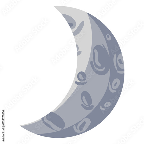 Waxing crescent moon illustration