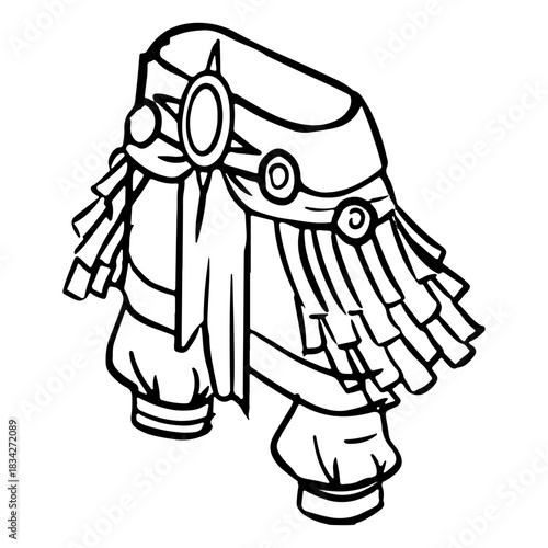 Aztec man dress isometric stroke
