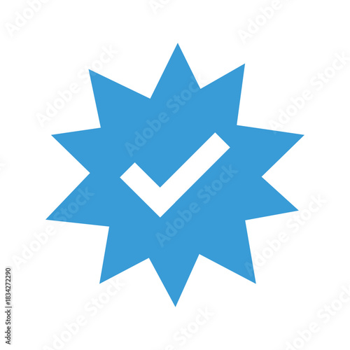 icon logo sign Profile verification check mark icon, User account approved ,Avatar verified in circle vector