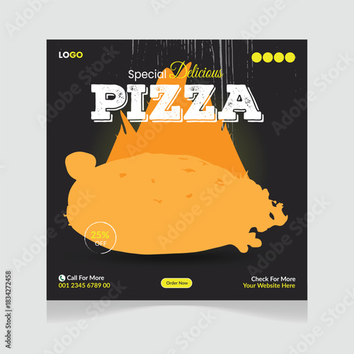 Delicious Food Social Media Post Banner Design Template. Best Offer Social Media Post 
Template Design. 