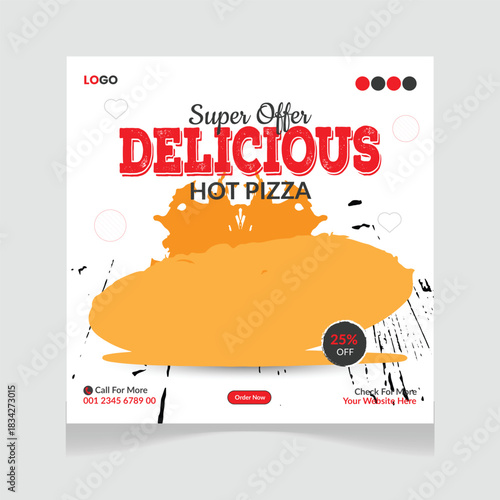 Delicious Food Social Media Post Banner Design Template. Best Offer Social Media Post 
Template Design. 