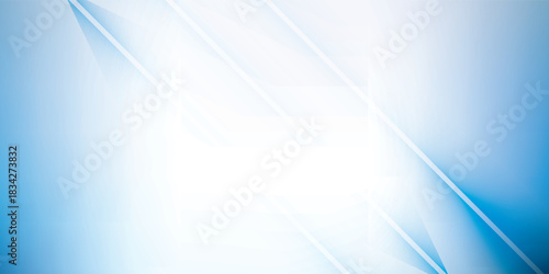 Abstract blue and white graphic with smooth gradients a central bright glow and sleek diagonal luminous lines.