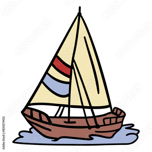 Modern sail ship illlustration