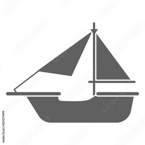 Simple historic boat black