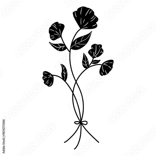 Flowers leaves drawing