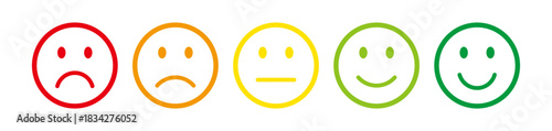 Five-Level Emotion Rating Bar with Color Scale Icons
