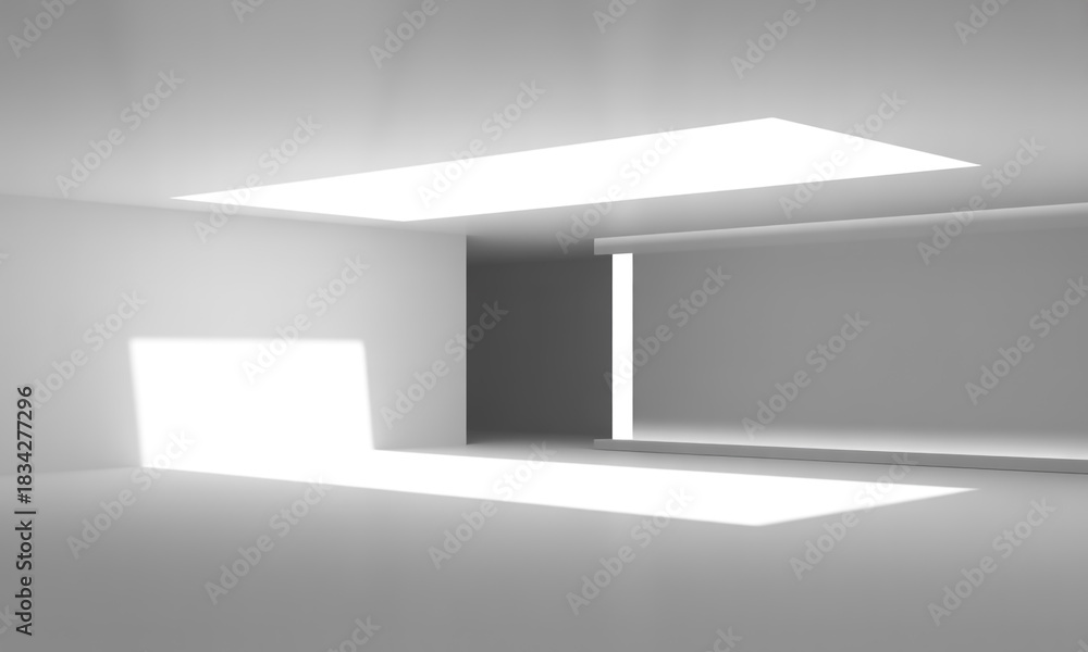 custom made wallpaper toronto digitalMinimalist interior space with a large skylight casting bright sunlight onto the floor and walls