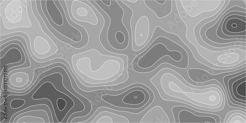 Topographic canyon geometric map relief texture with curved layers and shadow .Abstract geometric topographic contour map background. Panorama view gradient multicolor wave curve