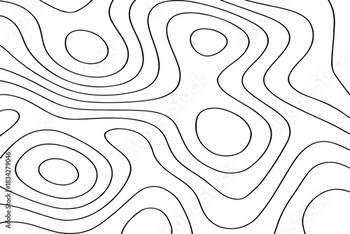 Advanced Topographic Map Contour Lines Vector Illustration Design for Landscape, Cartography, and Elevation Mapping Projects.