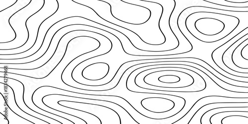Advanced Topographic Map Contour Lines Vector Illustration Design for Landscape, Cartography, and Elevation Mapping Projects.