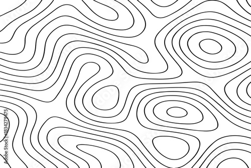 Advanced Topographic Map Contour Lines Vector Illustration Design for Landscape, Cartography, and Elevation Mapping Projects.