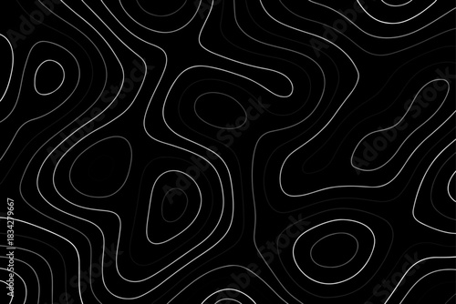 Advanced Topographic Map Contour Lines Vector Illustration Design for Landscape, Cartography, and Elevation Mapping Projects.