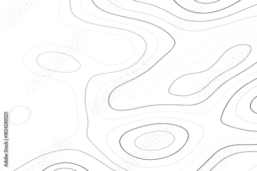 Advanced Topographic Map Contour Lines Vector Illustration Design for Landscape, Cartography, and Elevation Mapping Projects.