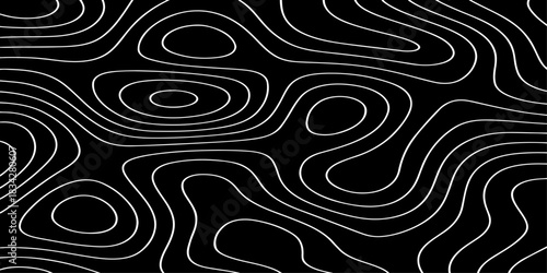 Advanced Topographic Map Contour Lines Vector Illustration Design for Landscape, Cartography, and Elevation Mapping Projects.