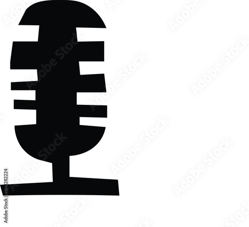 Vintage Microphone icon. Microphone simple design silhouette. 