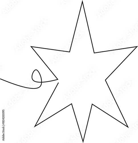 Continous one line North arrow. Traveller compass simple design for navigation and exploration. One line rose illustration.