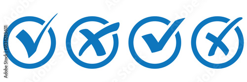 Check mark icon button set. Check box icon with right and wrong buttons and yes or no checkmark icons in green tick box and red cross. Isolated checkmark symbol, right and wrong sign concept. Icon.