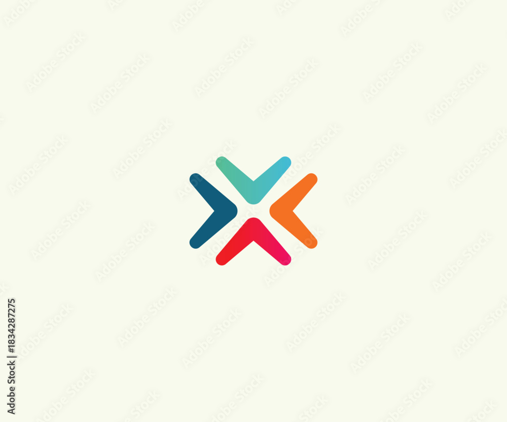 Obraz premium Futuristic Letter X Logo Design Template
