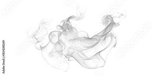 Tableau sur toile Ethereal smoke cloud on black background abstract photography dark art vapor mys