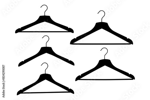 Collection of clothing hangers silhouette style