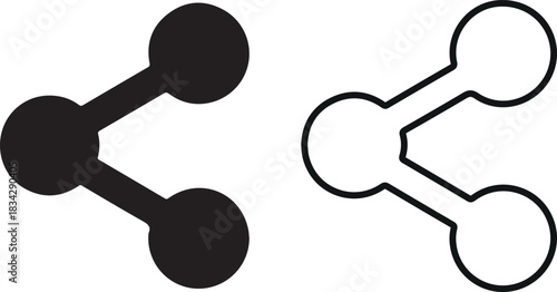 Share icon variations in black and white for web design and social media