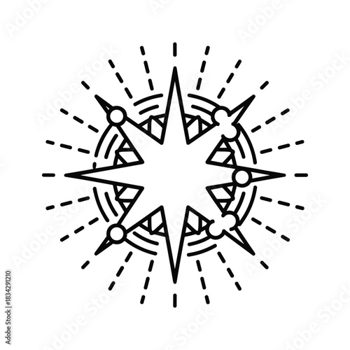 Set of Woodworking Hand Tools: Saw and Chisel Line Art Outline Icon