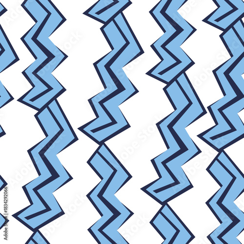 Vector seamless pattern with Christmas blue elements on an isolated white background. Animalistic and botanical print in a modern flat style with horses.