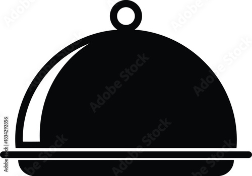 Food Tray Cloche Serving Plate Restaurant Catering Equipment and Dining Meal Preparation with Presentation on Plain Background for Hotel Service