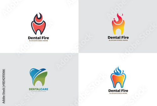 Dental Care and Dental Fire logos for branding and advertisement purposes