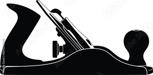 Classic woodworking hand plane tool vector silhouette