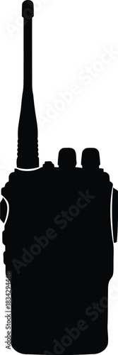 Black silhouette of a two-way radio communication device