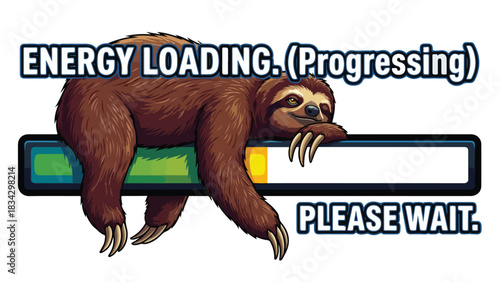 Sloth Energy Loading: A Humorous Depiction of Patience and Progress.