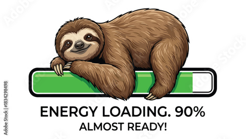 Sloth Resting on Energy Bar: Almost Ready to Go.
