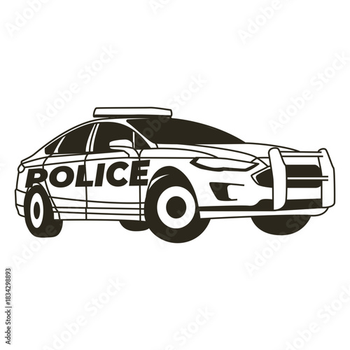 Police car lights modern right stroke