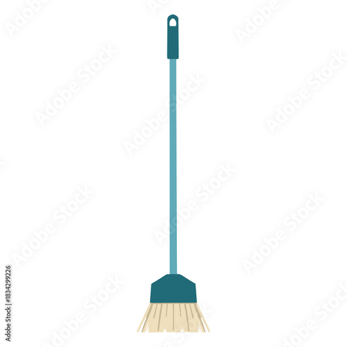 Cleaning broom brush flat