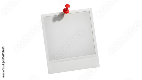 Blank instant photo frame pinned on black background ready for your image