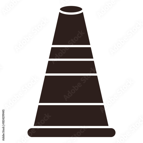 Cone street marker flat silhouette