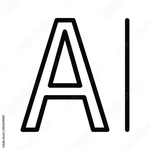 Artificial intelligence outline letters icon design concept art