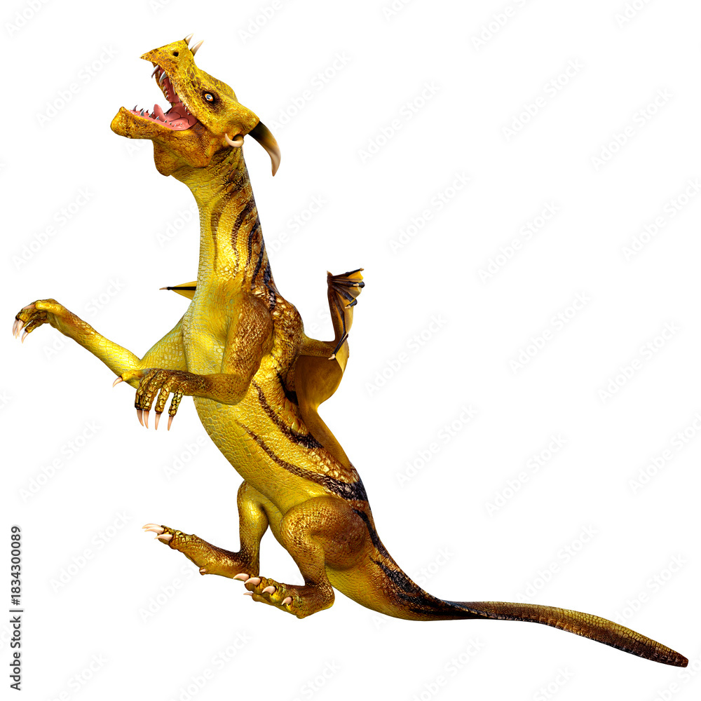 Fototapeta premium 3D Rendering Fairy Tale Dragon on White
