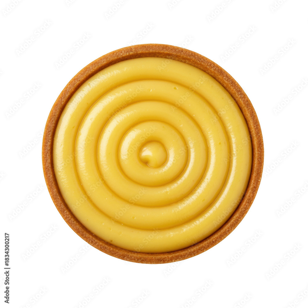 Fototapeta premium Lemon Tart with Swirled Filling (Top View)