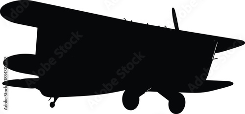 Biplane silhouette icon