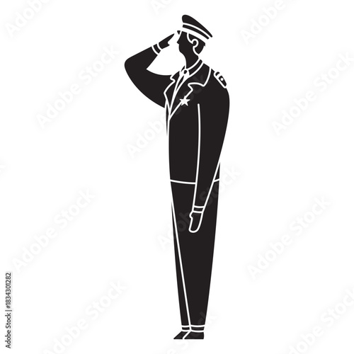 Male first responder police flat silhouette