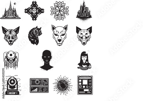 Minimalist black silhouettes