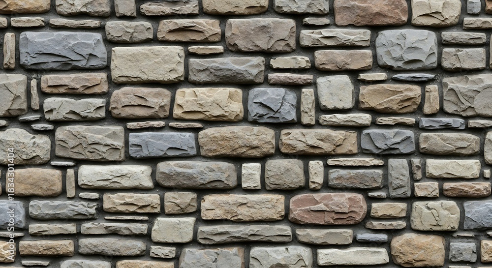 Fototapeta premium Stone wall texture background pattern seamless construction exterior design