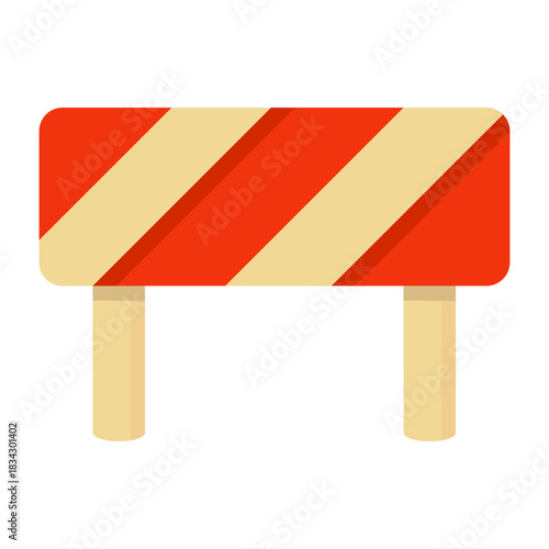 Road block colorful flat