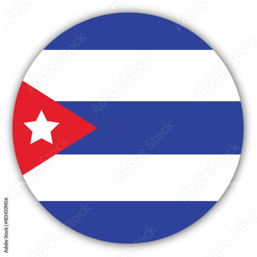 Cuban flag icon in a circle shape with a subtle shadow effect isolated on transparent background Free Download Cuban flag icon in a circle shape with a subtle shadow effect isolated on transparent background - GFXLoad