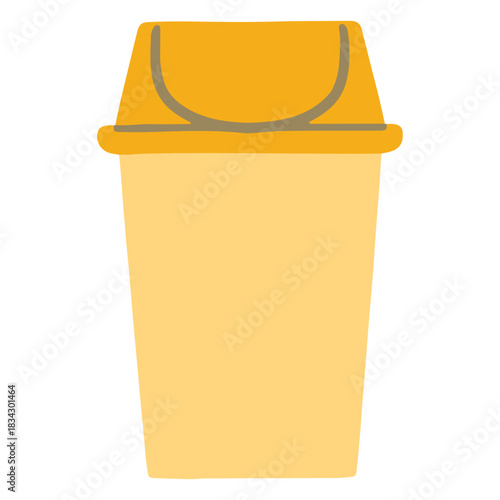 Trash can colorful flat