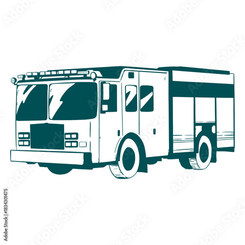 Truck fire engine illustration